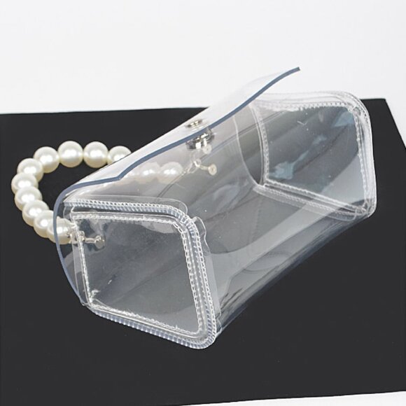 BNWT Brand New Transparent Pearl Handle Stadium Bag Cleared Bag - Picture 4 of 6
